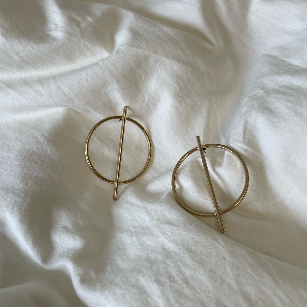 Large Stud Hoop Earrings